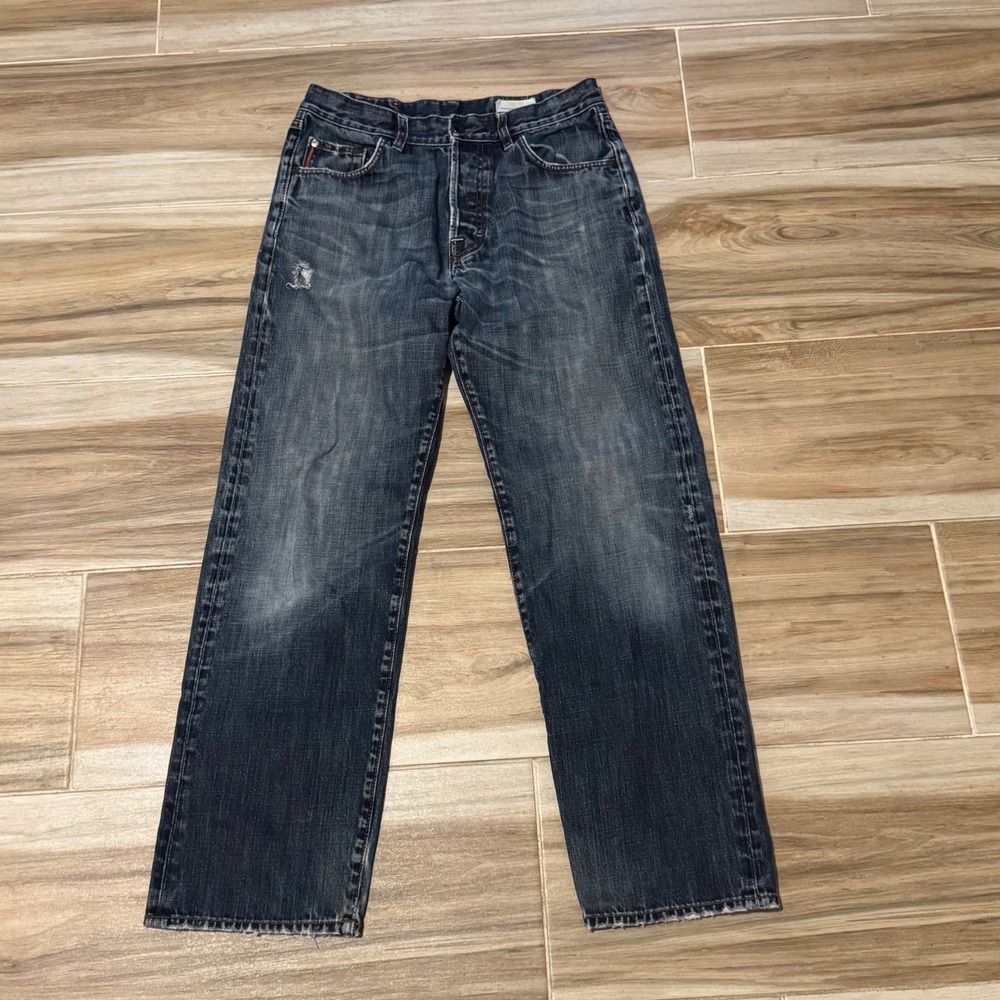 Hugo Boss Orange Label Comfort Fit Jeans Mens 32x32 Dark Wash Distressed‎ Denim
